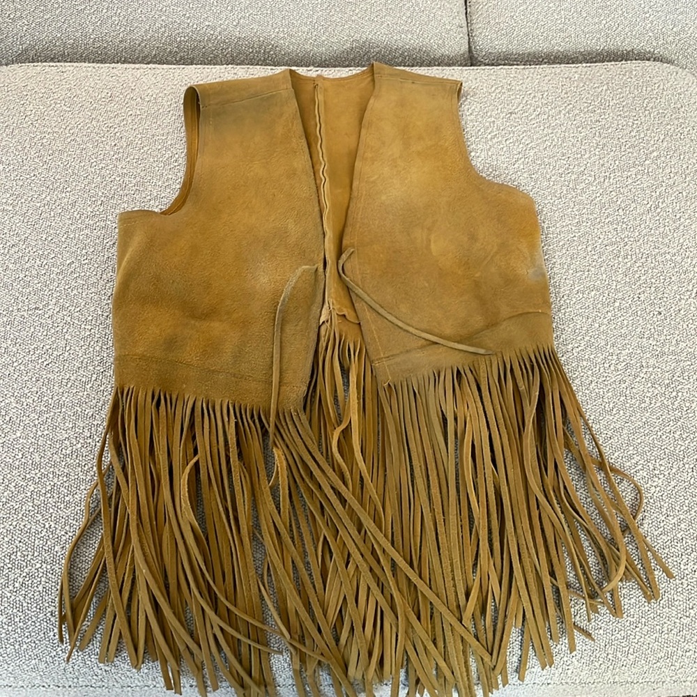 Genuine 70’s leather fringe vest penny lane